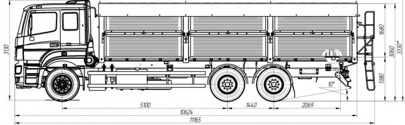 Бортовой автомобиль-зерновоз AMKAR-6387-07E